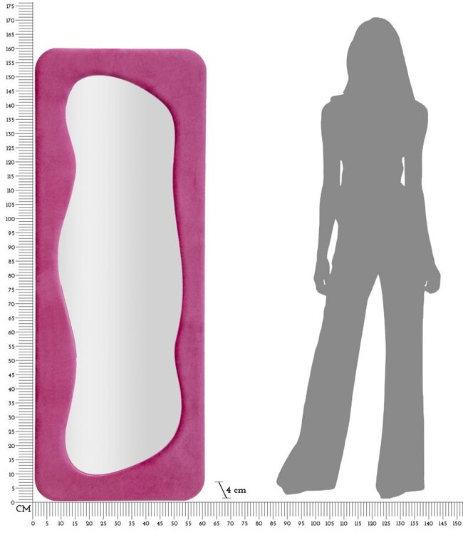 Mauro Ferretti WANDSPIEGEL THEODOR FUXIA CM 60X4X160