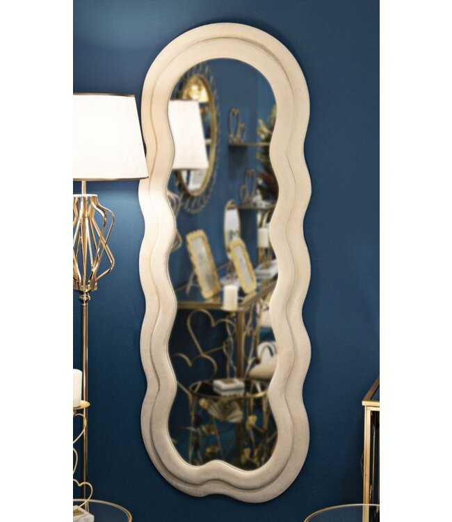 Mauro Ferretti WANDSPIEGEL MIKI CRÈME FLUWEEL CM 60X4X160