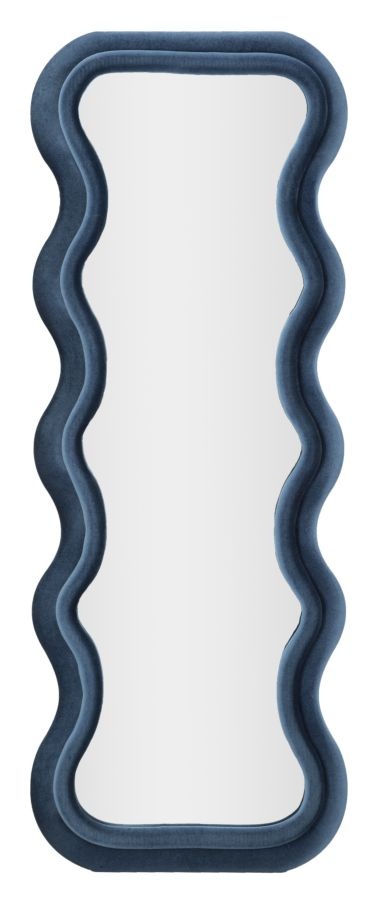 WANDSPIEGEL EMILY BLAUW FLUWEEL CM 60X6X160 afbeelding