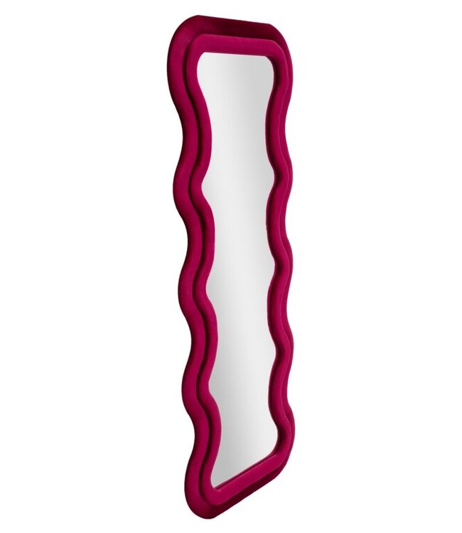 Mauro Ferretti WANDSPIEGEL EMILY VELVET FUCHSIA CM 60X6X160 ( AFMETING BINNENSPIEGEL CM 42X144)
