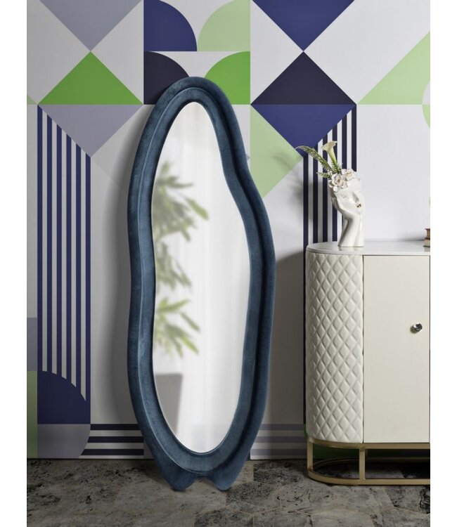 Mauro Ferretti WANDSPIEGEL CHANEL BLAUW CM 60X4X160