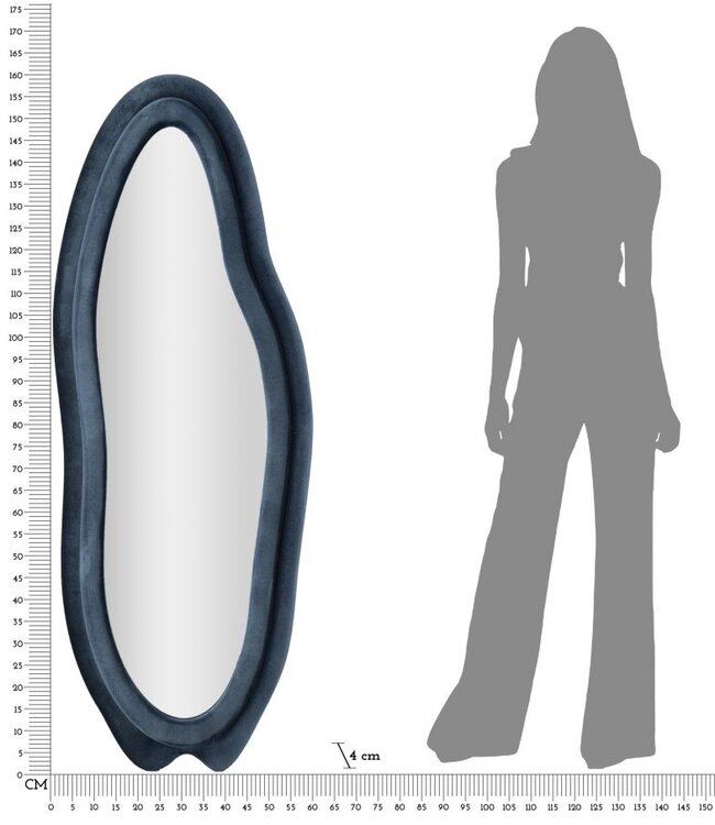 Mauro Ferretti WANDSPIEGEL CHANEL BLAUW CM 60X4X160