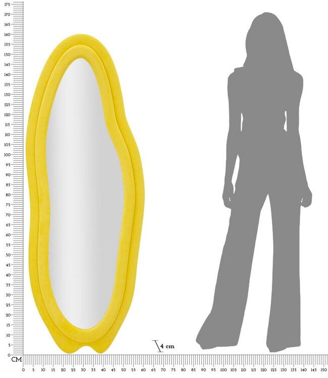 Mauro Ferretti WANDSPIEGEL CHANEL GEEL CM 60X4X160