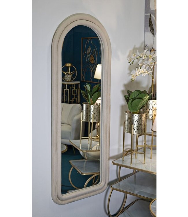 Mauro Ferretti WANDSPIEGEL CLOE CRÈME FLUWEEL CM 60X4X160