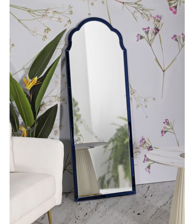 Mauro Ferretti TANGER BLAUWE WANDSPIEGEL CM 55X2X150 ( BINNENSPIEGEL AFMETING 49X144)