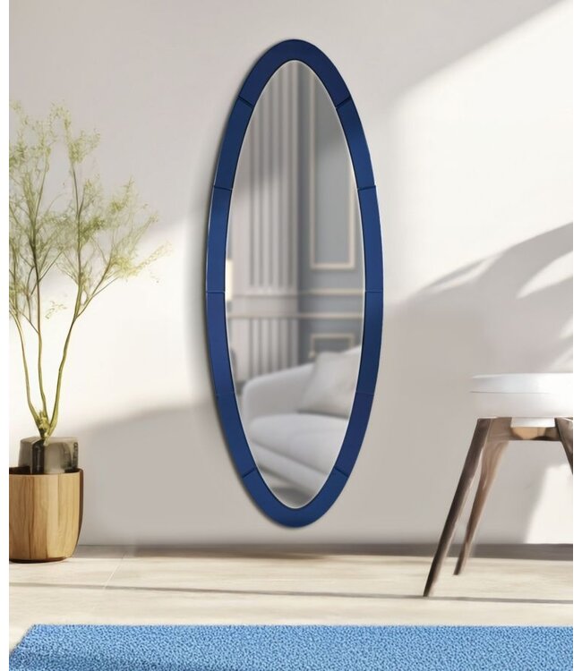 Mauro Ferretti OSLO BLAUWE WANDSPIEGEL CM 55X2X150 ( BINNENSPIEGEL AFMETING 42,5X137,5)