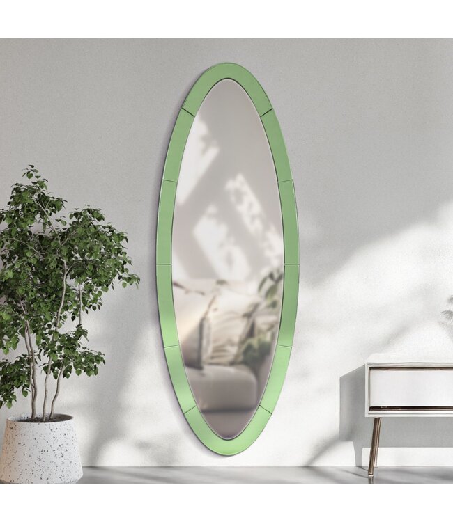 Mauro Ferretti OSLO WANDSPIEGEL GROEN CM 55X2X150 ( BINNENSPIEGEL AFMETING 42,5X137,5)