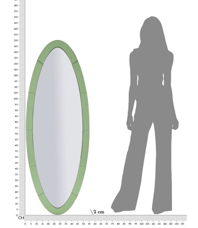 Mauro Ferretti OSLO WANDSPIEGEL GROEN CM 55X2X150 ( BINNENSPIEGEL AFMETING 42,5X137,5)