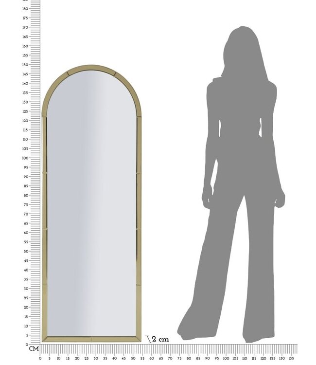 Mauro Ferretti BAKU GOUDEN WANDSPIEGEL CM 55X2X150 ( BINNENSPIEGEL AFMETING CM 49X144)
