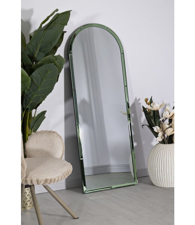 Mauro Ferretti BAKU GROENE WANDSPIEGEL CM 55X2X150 ( BINNENSPIEGEL AFMETING CM 49X144)