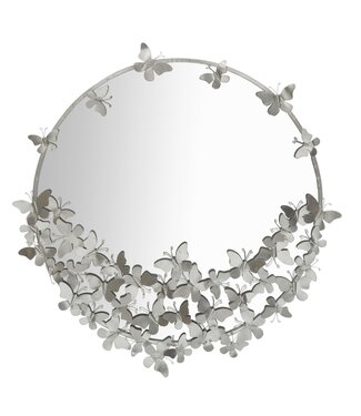 Mauro Ferretti WANDSPIEGEL VLINDER ROND ZILVER Ø 91X3X94
