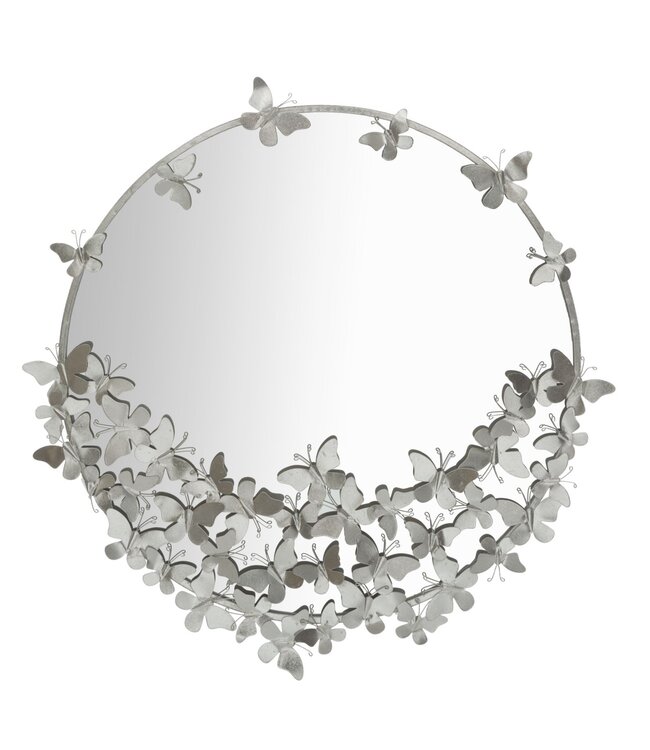 Mauro Ferretti WANDSPIEGEL VLINDER ROND ZILVER Ø 91X3X94