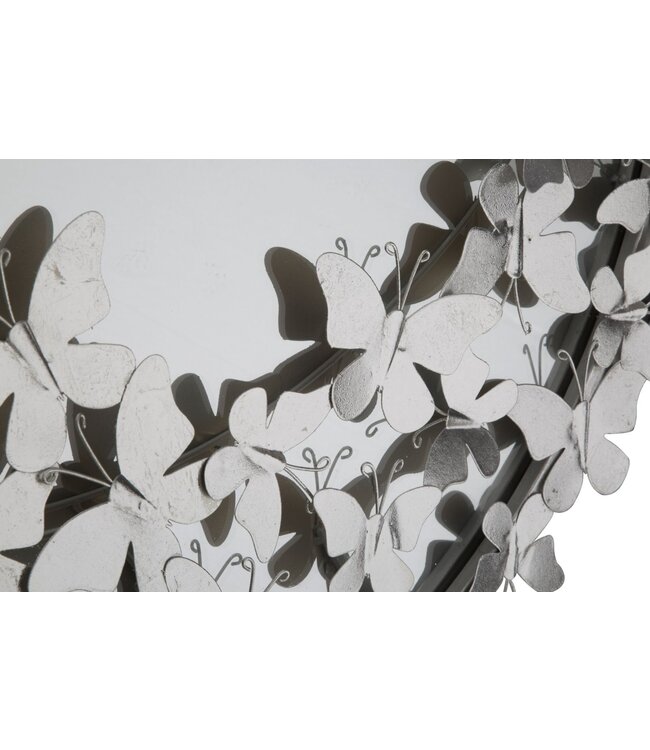 Mauro Ferretti WANDSPIEGEL VLINDER ROND ZILVER Ø 91X3X94