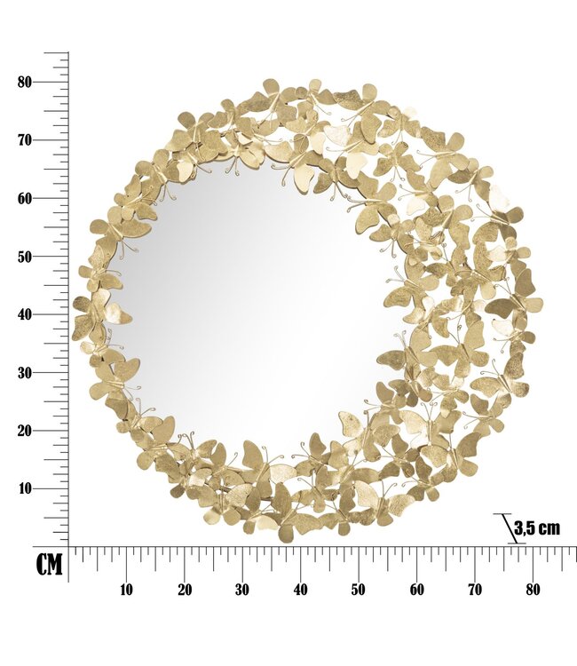 Mauro Ferretti WANDSPIEGEL GLAM BUTTERFLY WIND Ø CM 81,5X3,5 (SPIEGEL CM Ø55)