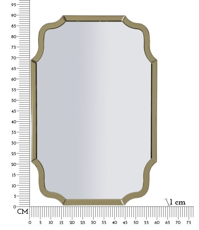 Mauro Ferretti WANDSPIEGEL ISTANBUL GOUD CM 60X1X90 ( BINNENSPIEGEL AFMETING CM 54X84,5)
