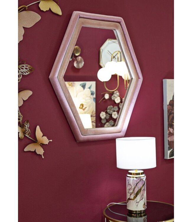 Mauro Ferretti WANDSPIEGEL TONY MIX ROZE FLUWEEL CM 75X4X80