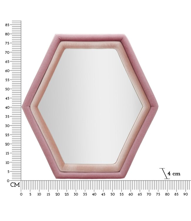 Mauro Ferretti WANDSPIEGEL TONY MIX ROZE FLUWEEL CM 75X4X80