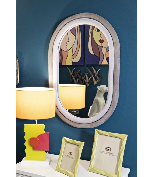 Mauro Ferretti WANDSPIEGEL ANTONY GRIJS FLUWEEL CM 60X4X90