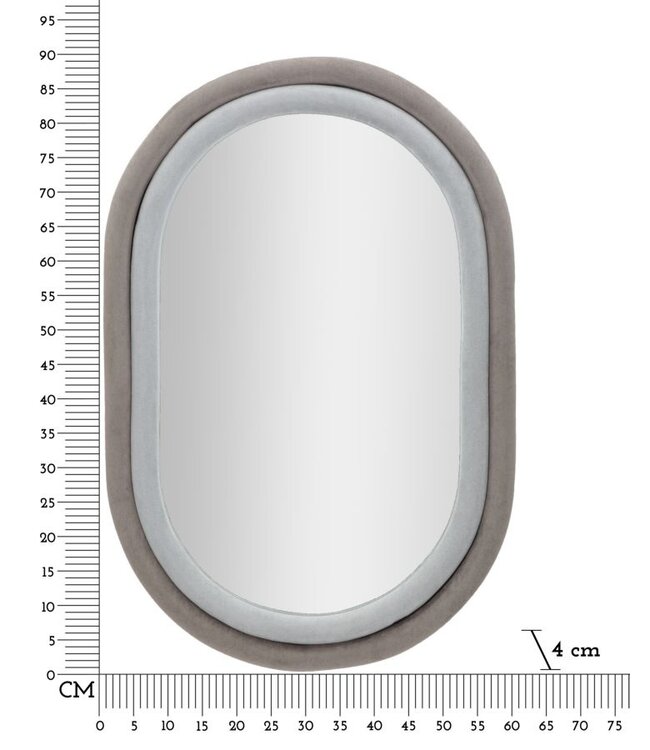 Mauro Ferretti WANDSPIEGEL ANTONY GRIJS FLUWEEL CM 60X4X90