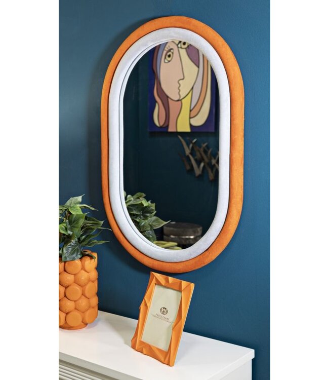 Mauro Ferretti WANDSPIEGEL ANTONY ORANJE/MIX FLUWEEL CM 60X4X90