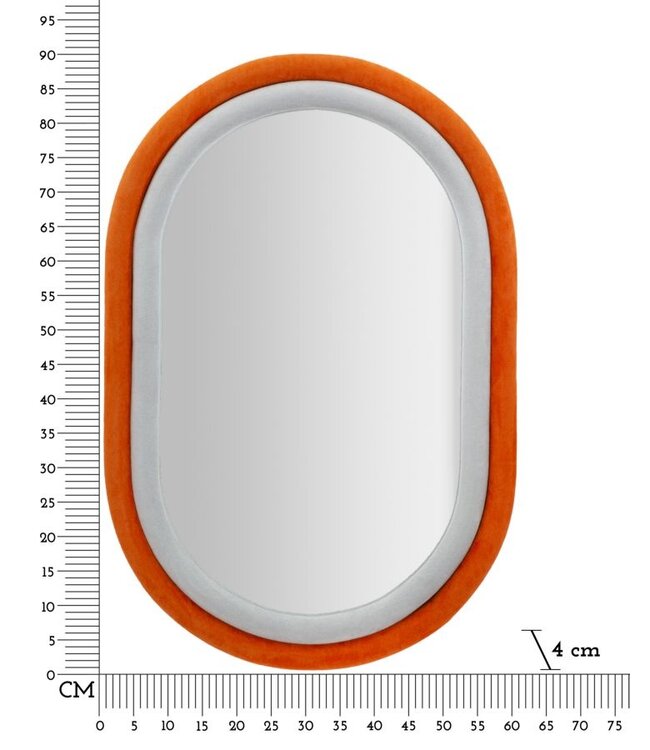 Mauro Ferretti WANDSPIEGEL ANTONY ORANJE/MIX FLUWEEL CM 60X4X90