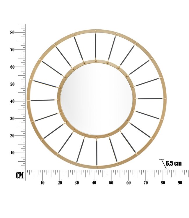Mauro Ferretti WANDSPIEGEL GLAM DONKER CM Ø<br />
 81X6,5 (SPIEGEL CM Ø 41,5)