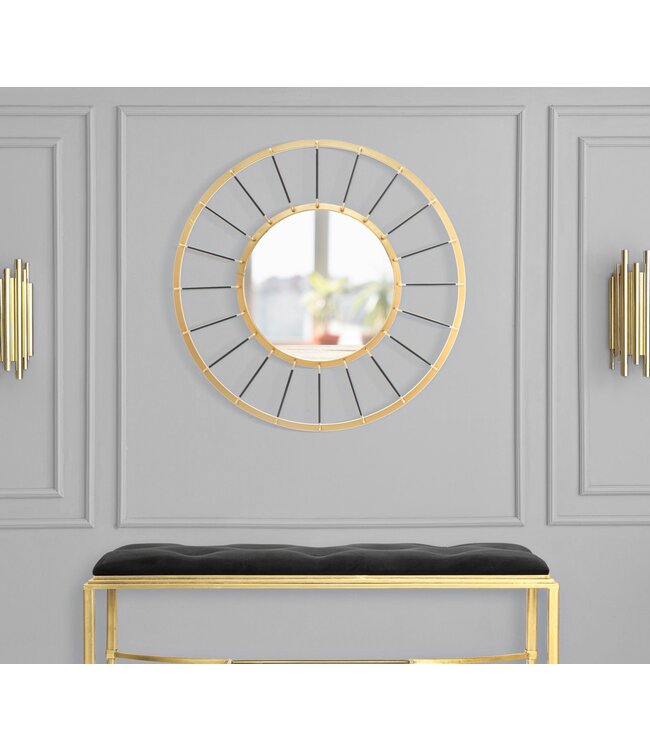 Mauro Ferretti WANDSPIEGEL GLAM DONKER CM Ø<br />
 81X6,5 (SPIEGEL CM Ø 41,5)