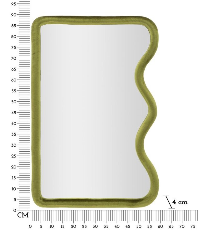 Mauro Ferretti WANDSPIEGEL TOD GROEN FLUWEEL CM 60X4X90