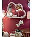 Mauro Ferretti WANDSPIEGEL WOLK ROZE FLUWEEL CM 90X4X60
