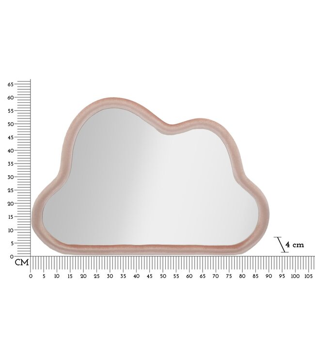 Mauro Ferretti WANDSPIEGEL WOLK ROZE FLUWEEL CM 90X4X60