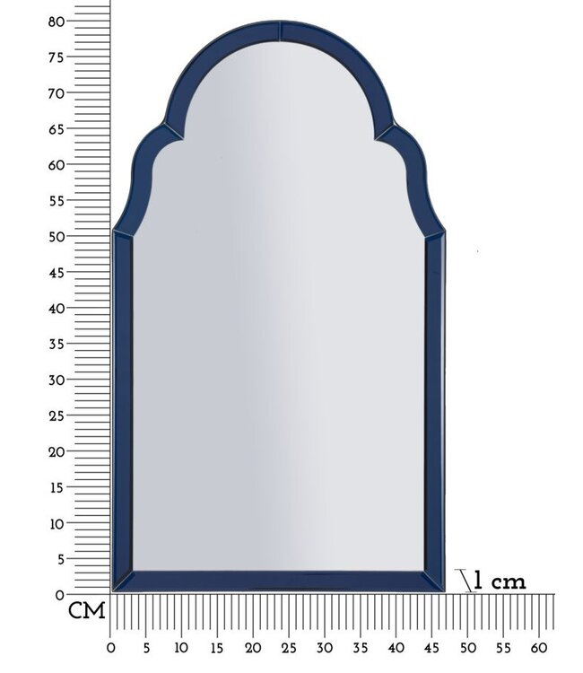 Mauro Ferretti TANGER BLAUWE WANDSPIEGEL CM 47X1X80 ( BINNENSPIEGEL AFMETING 41X74)