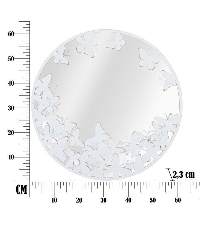 Mauro Ferretti WANDSPIEGEL WIT VLINDER CM 62,5X2,3