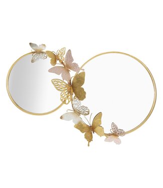 Mauro Ferretti WANDSPIEGEL DUBBEL FARFALLE ROZE CM 81X3X52,5