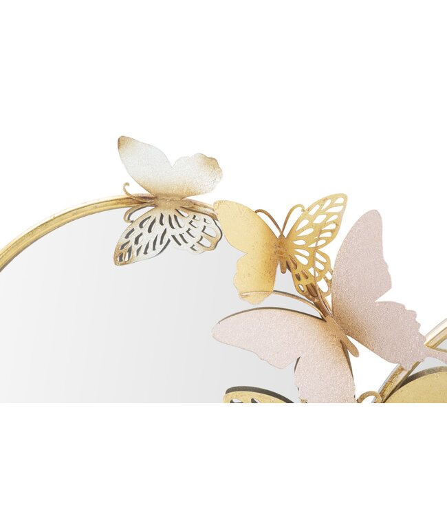 Mauro Ferretti WANDSPIEGEL DUBBEL FARFALLE ROZE CM 81X3X52,5