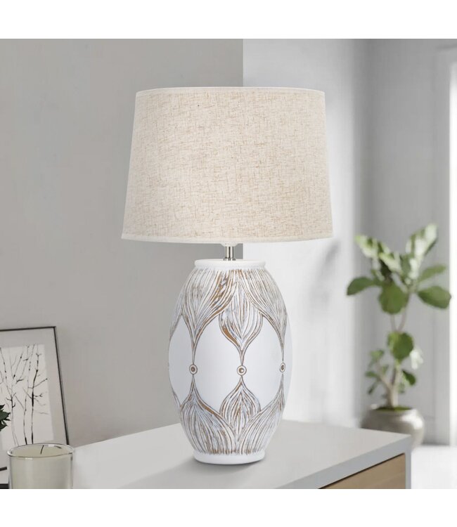 Mauro Ferretti TAFELLAMP POLYRESIN OVAAL ATENE CM Ø 38X67