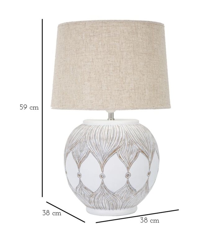 Mauro Ferretti TAFELLAMP POLYRESIN ROND ATENE CM Ø 38X59