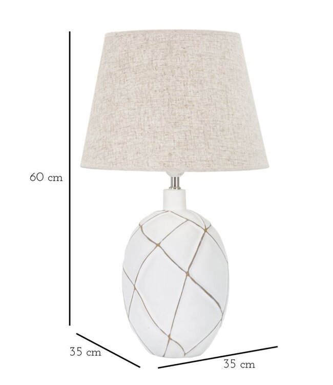 Mauro Ferretti TAFELLAMP POLYRESIN LINES CM Ø 35X60