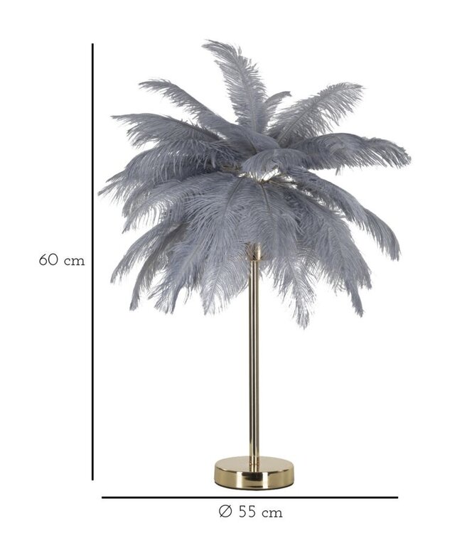 Mauro Ferretti TAFELLAMP PALM GRIJS CM Ø 55X60