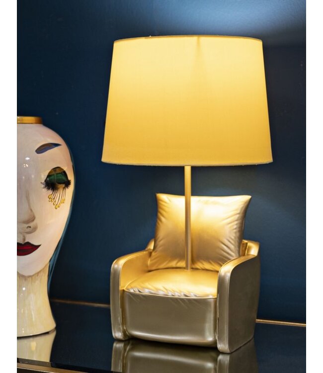 Mauro Ferretti TAFELLAMP MIDCENTURY GEEL CM Ø 26X46