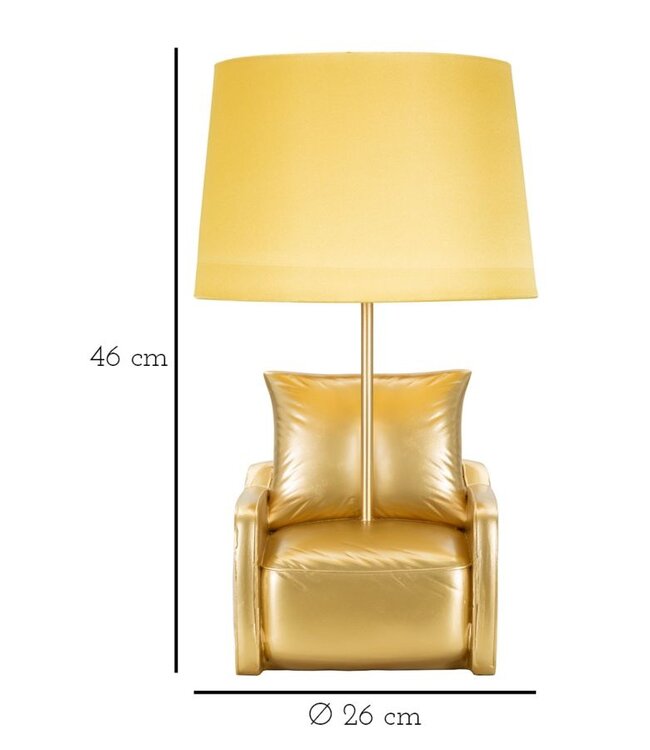 Mauro Ferretti TAFELLAMP MIDCENTURY GEEL CM Ø 26X46