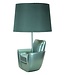 Mauro Ferretti TAFELLAMP MIDDEN EEUW <br />
TURQUOISE CM Ø 26X43