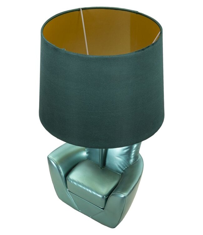 Mauro Ferretti TAFELLAMP MIDDEN EEUW <br />
TURQUOISE CM Ø 26X43