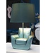 Mauro Ferretti TAFELLAMP MIDDEN EEUW <br />
TURQUOISE CM Ø 26X43