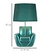 Mauro Ferretti TAFELLAMP MIDDEN EEUW <br />
TURQUOISE CM Ø 26X43