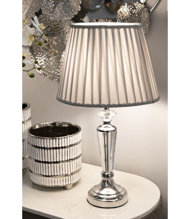 Mauro Ferretti TAFELLAMP ZILVERKLEURIG CM Ø 30X56