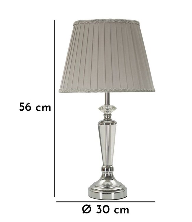 Mauro Ferretti TAFELLAMP ZILVERKLEURIG CM Ø 30X56