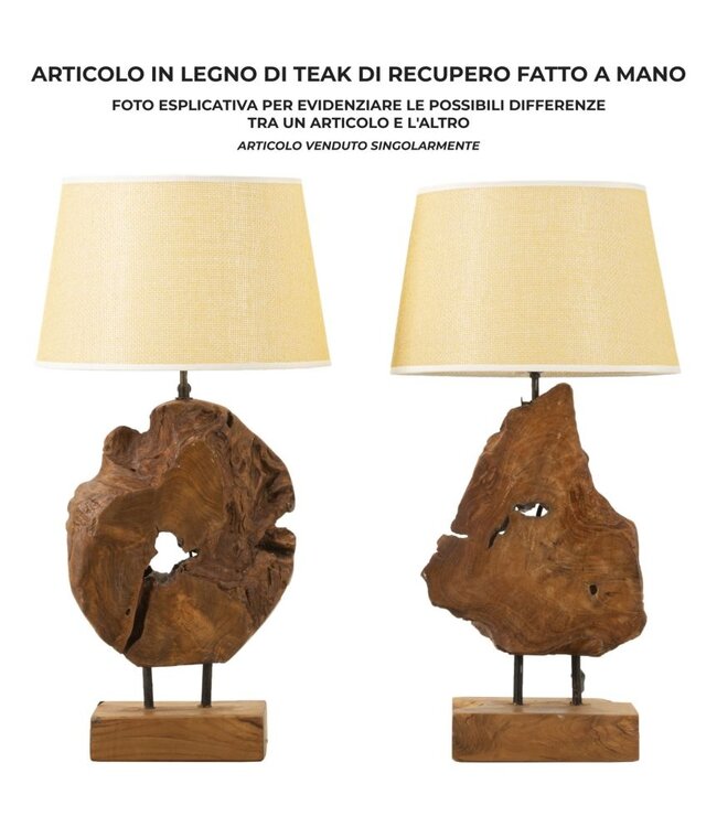 Mauro Ferretti LAMPADA TEAK DA TAVOLO KEPALA CM Ø 35X69
