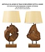 Mauro Ferretti LAMPADA TEAK DA TAVOLO KEPALA CM Ø 35X69