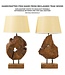 Mauro Ferretti LAMPADA TEAK DA TAVOLO KEPALA CM Ø 35X69