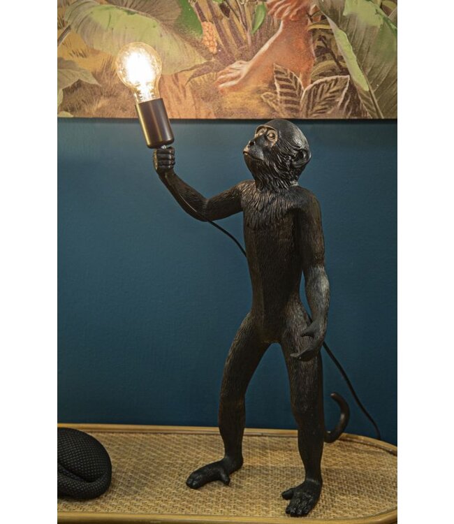 Mauro Ferretti TAFELLAMP AAP ZWART CM Ø 26X34X55